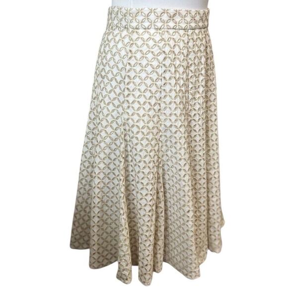 VESTI INC Women's 8 Black Ivory Embroidered Eyelet Hi-Lo Flare Feminine 2 Skirts - Picture 3 of 9